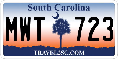 SC license plate MWT723