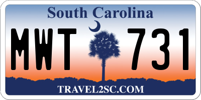 SC license plate MWT731