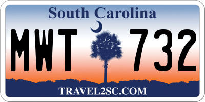 SC license plate MWT732
