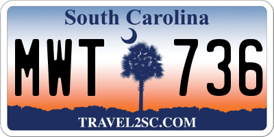 SC license plate MWT736
