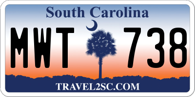 SC license plate MWT738