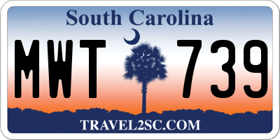 SC license plate MWT739