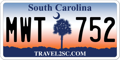 SC license plate MWT752