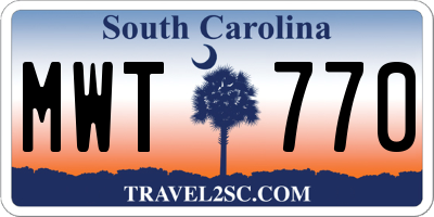 SC license plate MWT770