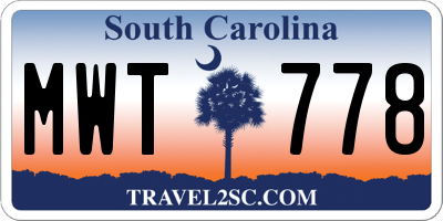 SC license plate MWT778