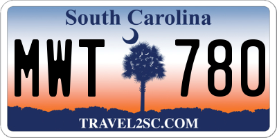 SC license plate MWT780
