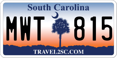 SC license plate MWT815