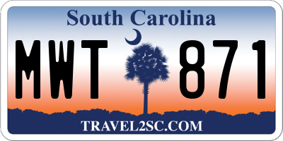 SC license plate MWT871