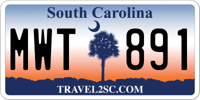 SC license plate MWT891