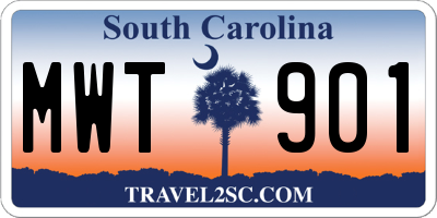 SC license plate MWT901