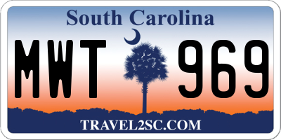 SC license plate MWT969