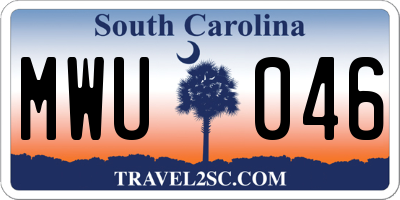 SC license plate MWU046