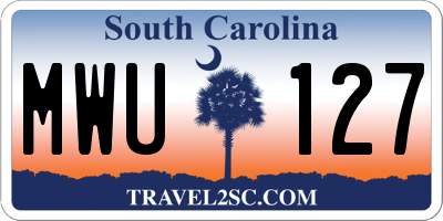 SC license plate MWU127