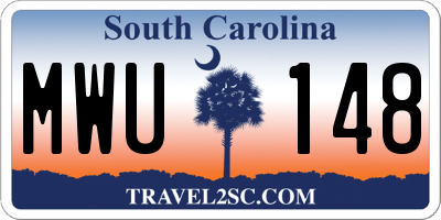 SC license plate MWU148