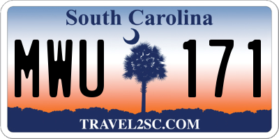 SC license plate MWU171