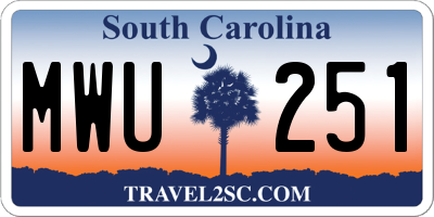 SC license plate MWU251