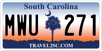 SC license plate MWU271