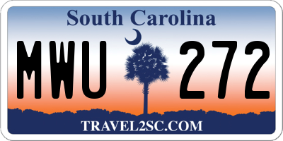 SC license plate MWU272