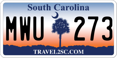 SC license plate MWU273
