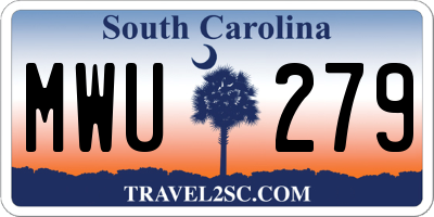 SC license plate MWU279