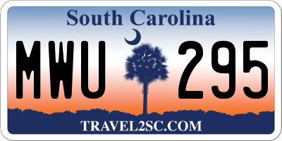 SC license plate MWU295