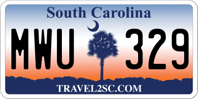 SC license plate MWU329