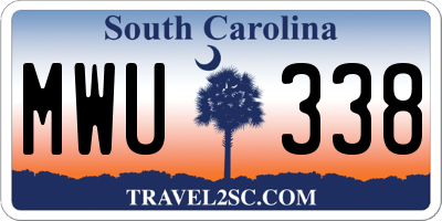 SC license plate MWU338