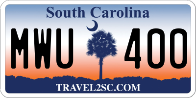 SC license plate MWU400