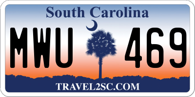SC license plate MWU469