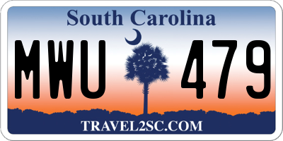 SC license plate MWU479