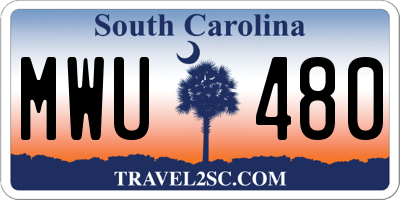 SC license plate MWU480