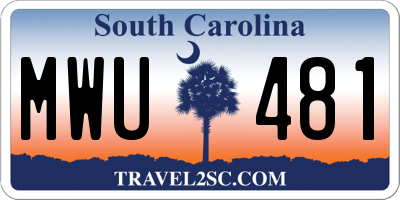 SC license plate MWU481