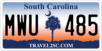 SC license plate MWU485