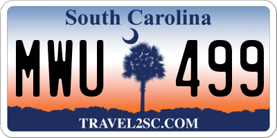 SC license plate MWU499