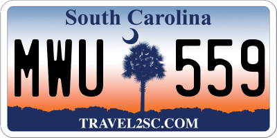 SC license plate MWU559