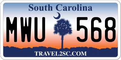 SC license plate MWU568