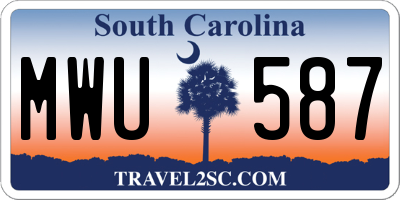 SC license plate MWU587