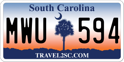 SC license plate MWU594