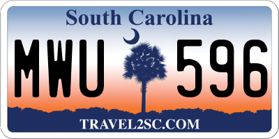 SC license plate MWU596