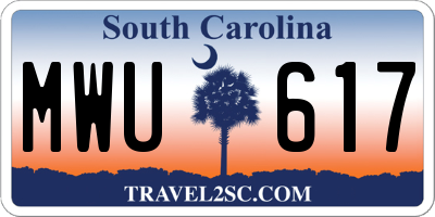 SC license plate MWU617