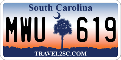 SC license plate MWU619