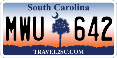 SC license plate MWU642