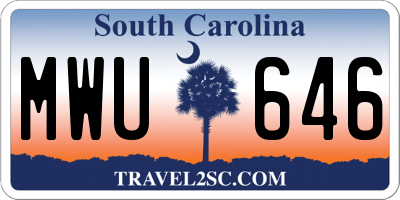 SC license plate MWU646