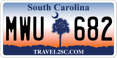 SC license plate MWU682