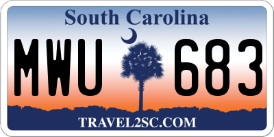 SC license plate MWU683