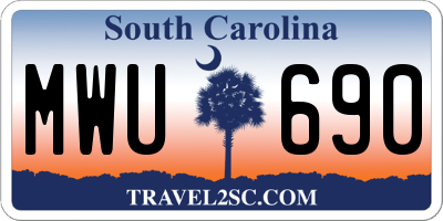 SC license plate MWU690