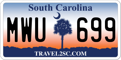 SC license plate MWU699