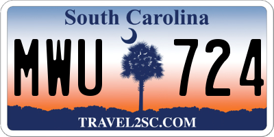SC license plate MWU724