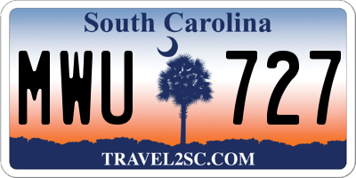 SC license plate MWU727