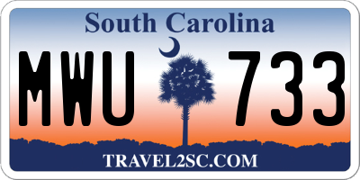 SC license plate MWU733